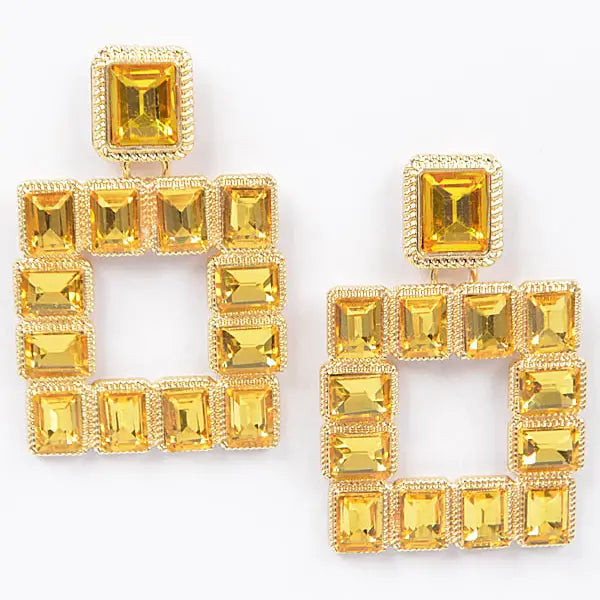 Square Gemstone Earring 2