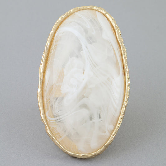 Watercolor Ripple Stone Statement Ring