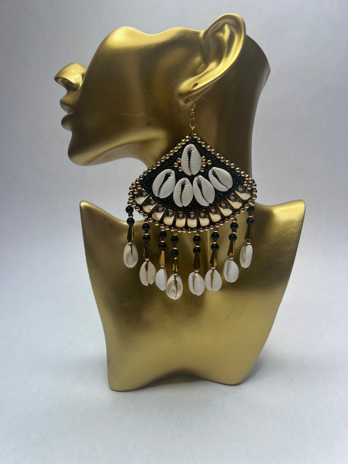 Gbinti Princess Embroidered Cowrie Earrings