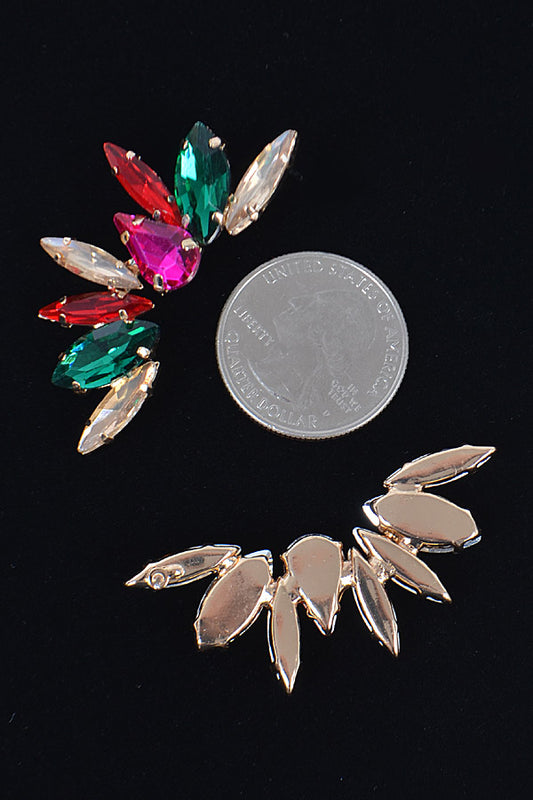 Half-moon Rhinestone Earring.