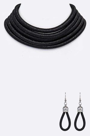 Open image in slideshow, Layer Cording Magnetic Collar Necklace Set
