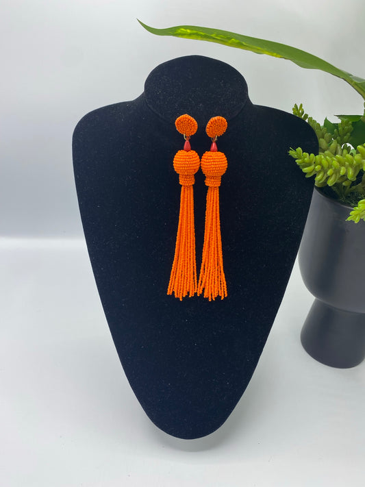 Queen Yama Seed Bead Tassel Earrings
