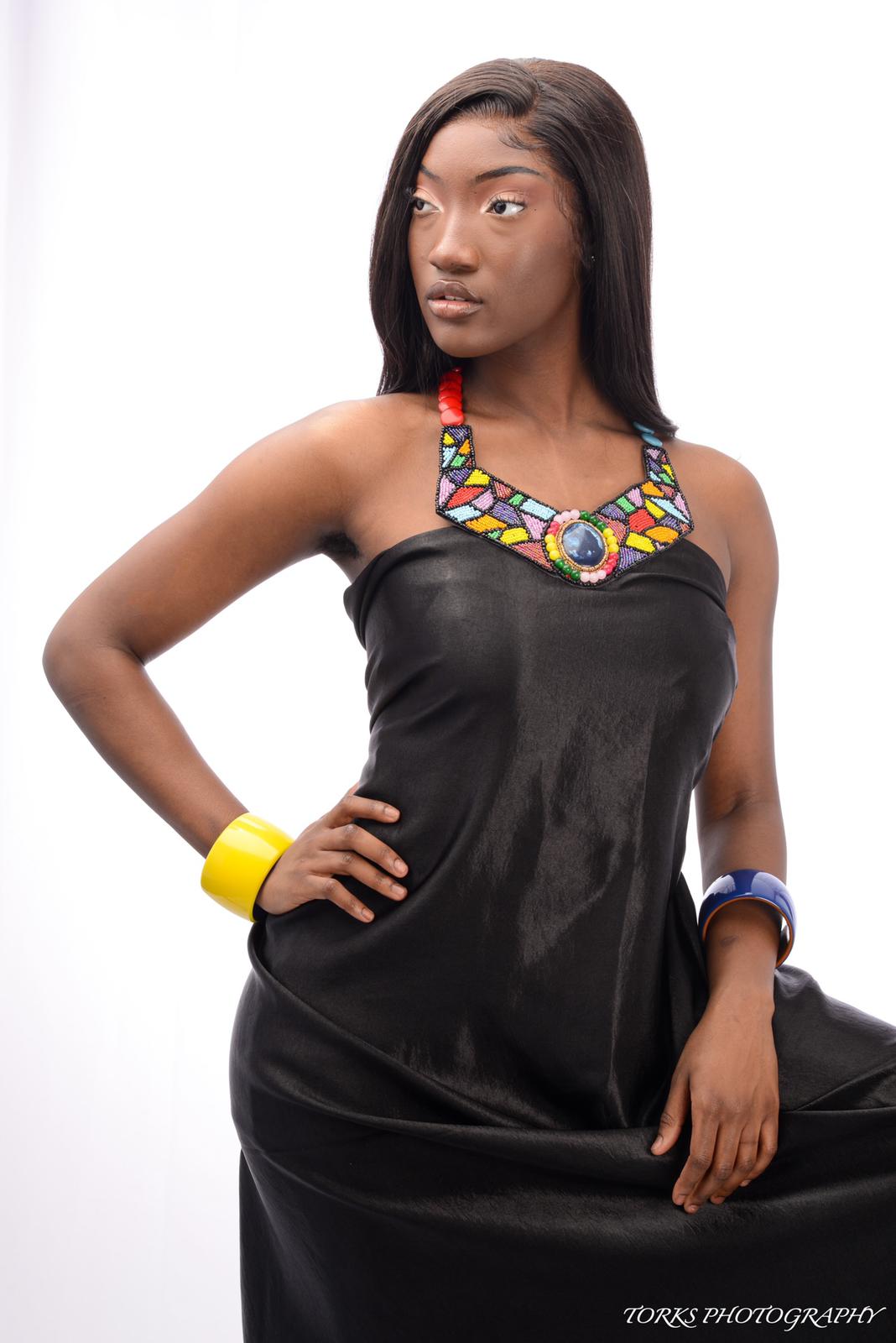 Rainbow Beaded Collar Bib Necklace Set Featuring Beaded Neckline