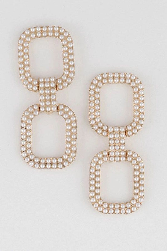 Double Rectangle Drop Earrings