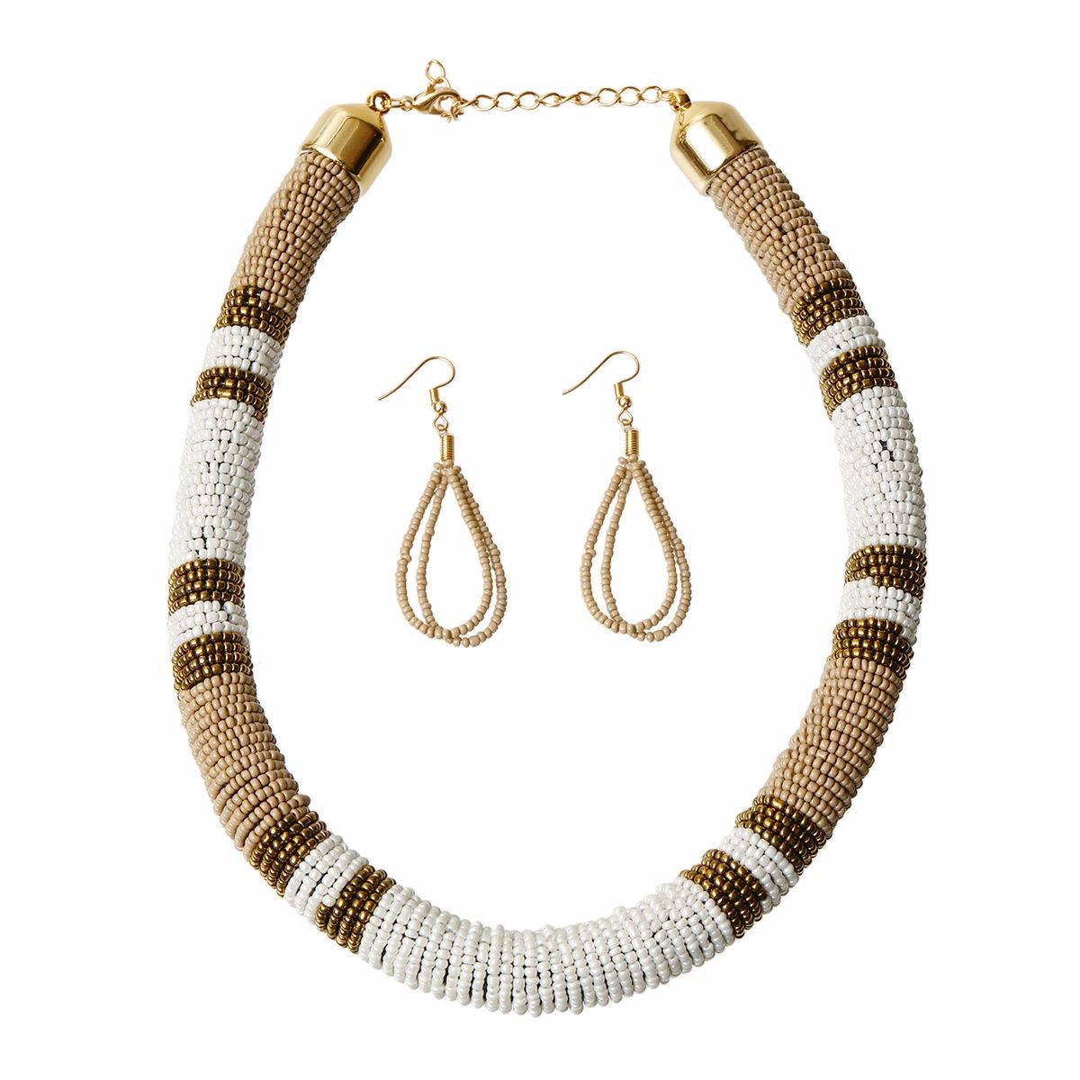 Seed Bead Roped Necklace Set