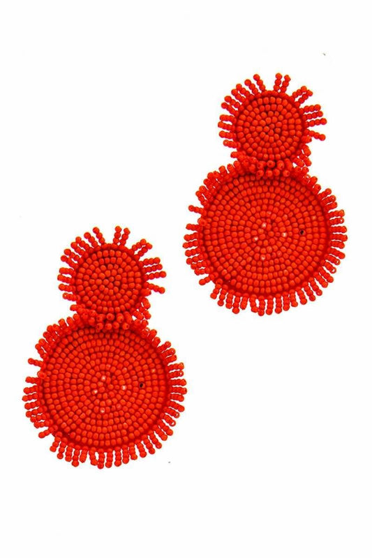 Multi Beaded Double Circle Earrings