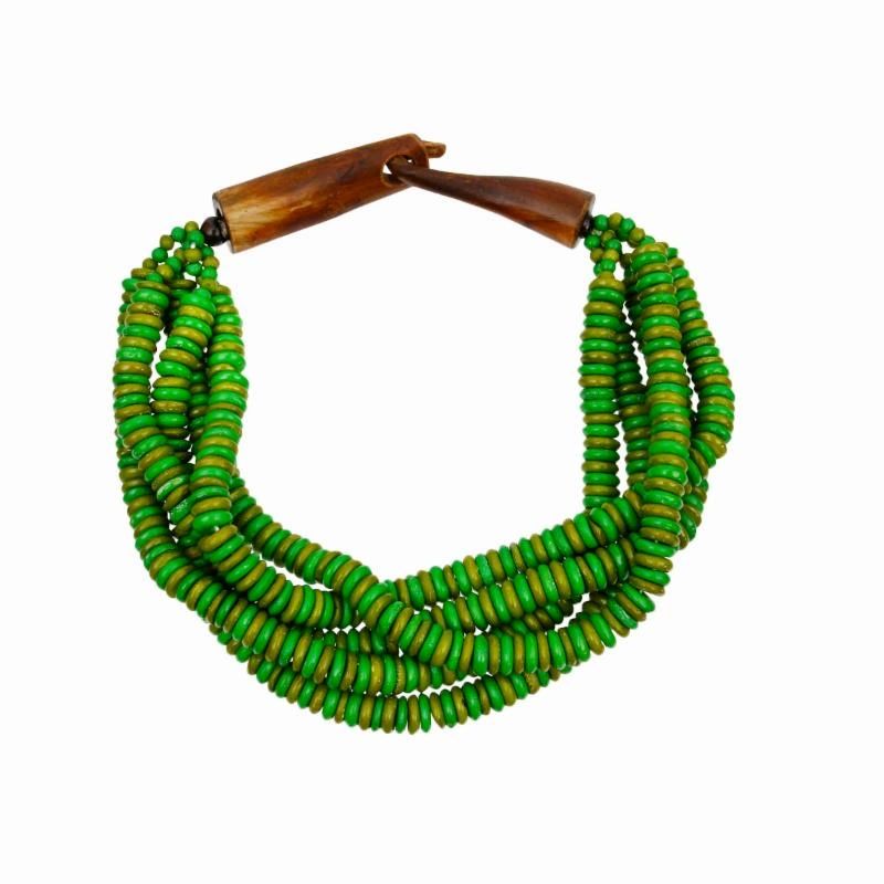 Bead Layered Twist Choker Necklace with Closure