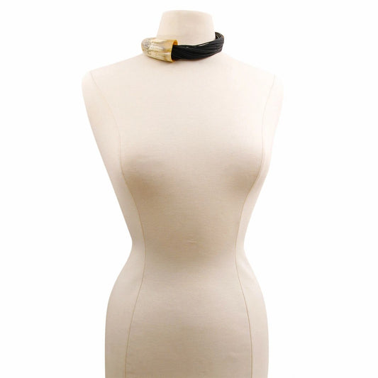 Black Leather Cord Necklace