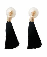 Pearl and Tassel Double Ball Earrings