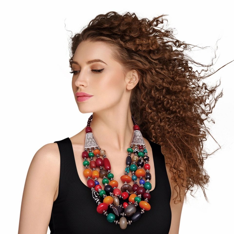 Tribal Bead Layered Necklace