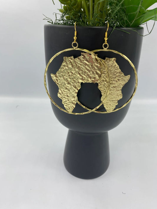 brass cast earring africa continent
