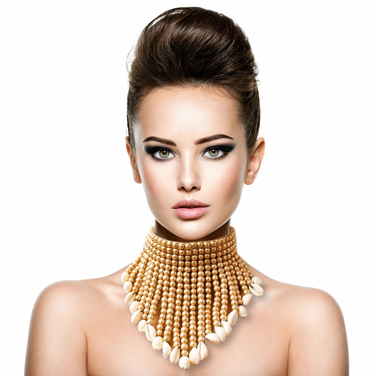 Wooden Bead and Cowrie Shell Choker