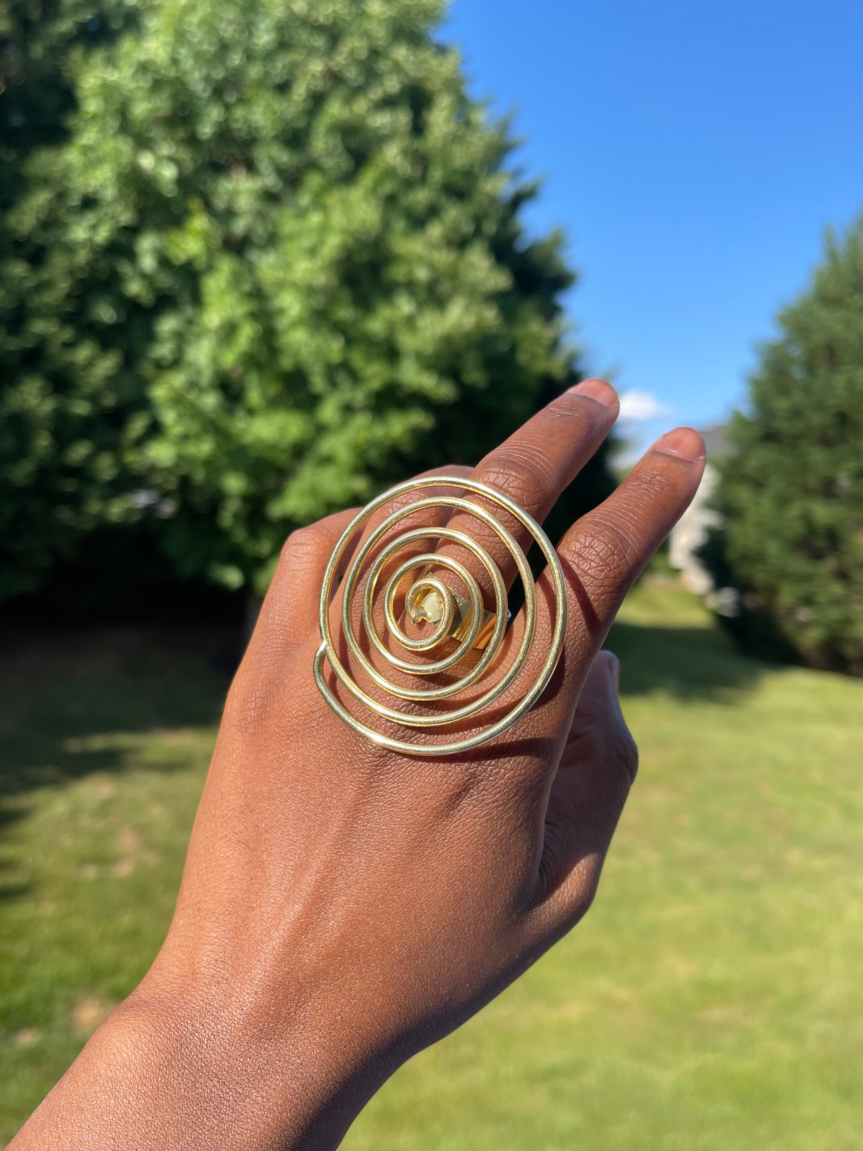 Juba Titi Brass Spiral Ring
