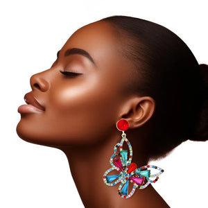 Open image in slideshow, Dangle  Large Butterfly Earrings for Women
