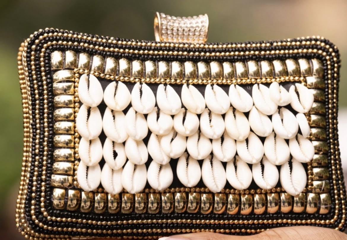 Gbinti Princess Embroidered Cowrie Clutch