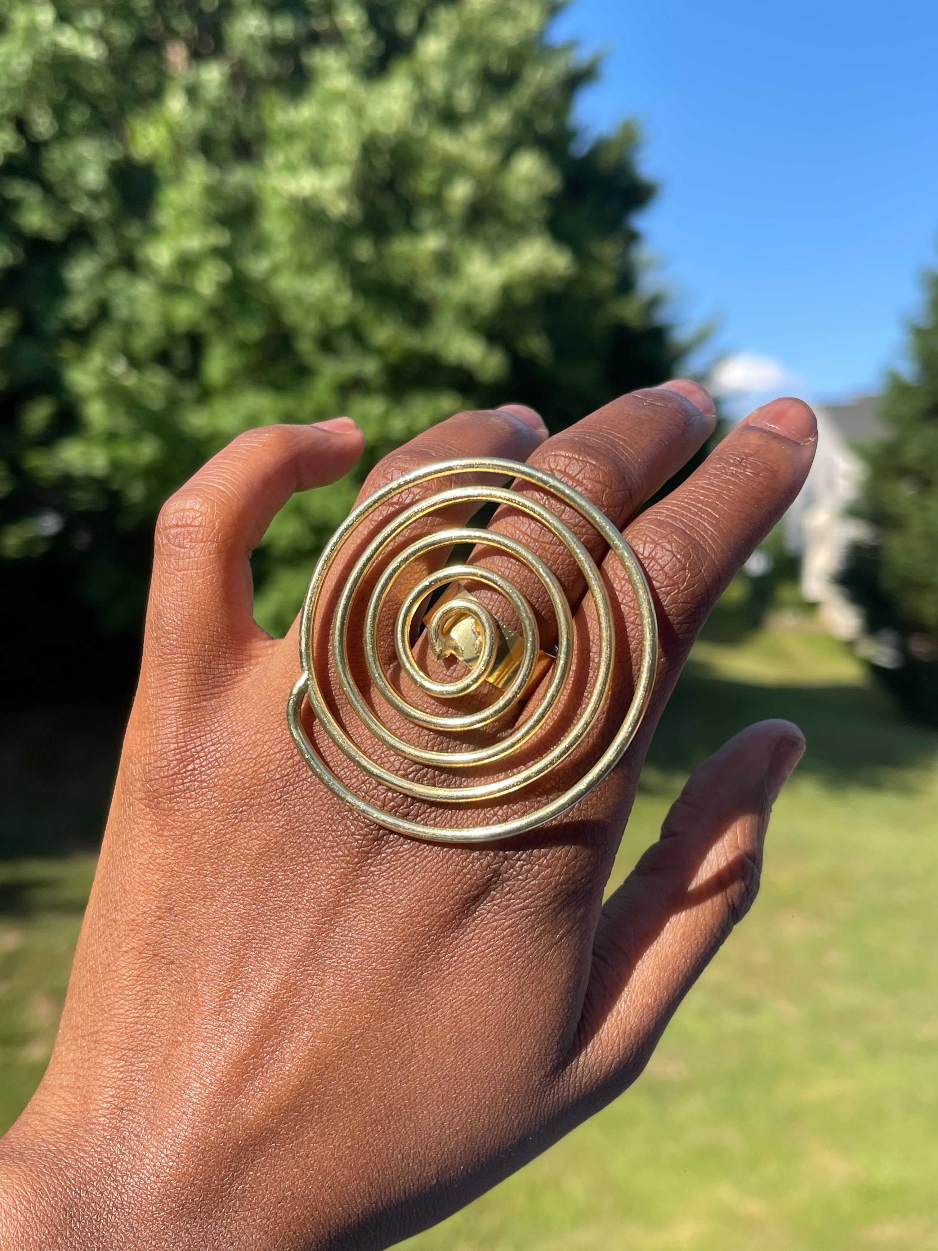 Juba Titi Brass Spiral Ring
