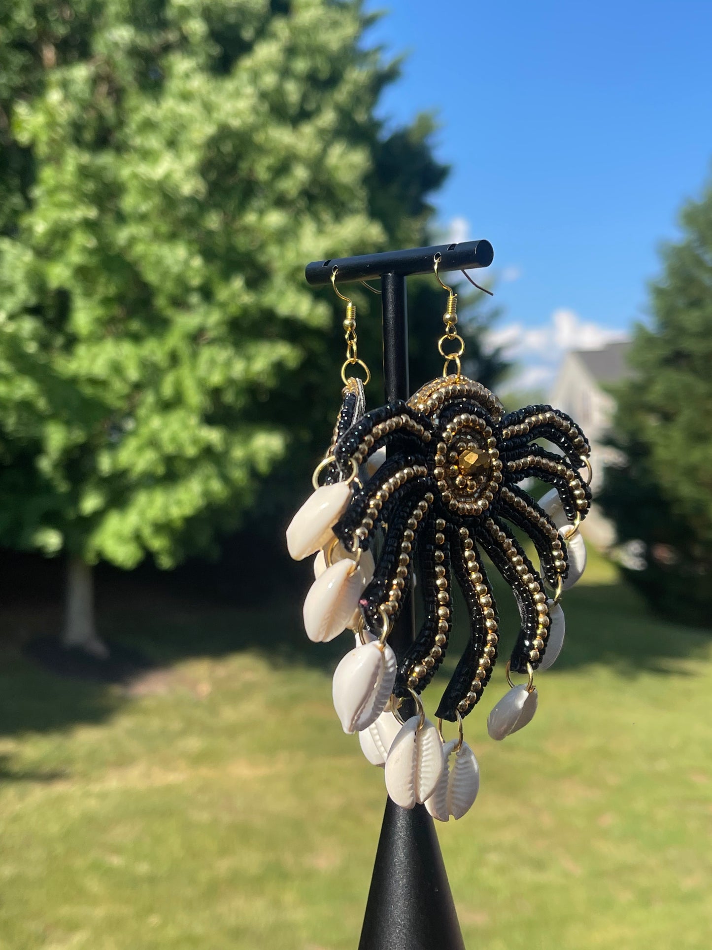 Aberdeen Girl Beaded Half Star Earrings