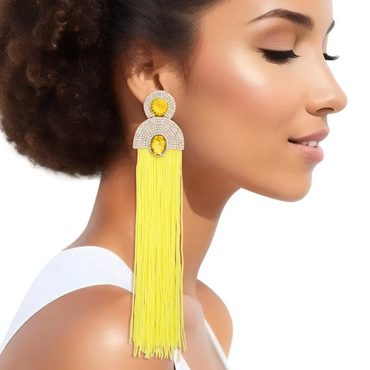 Tassel Long Vintage Glam Earrings Women