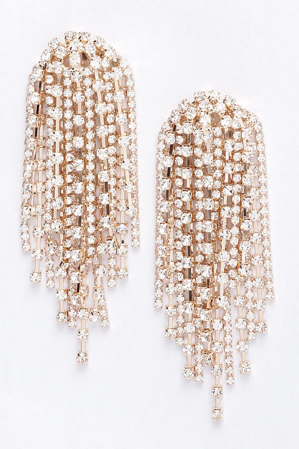 All hail the Queen Rhinestone Fringe Earring