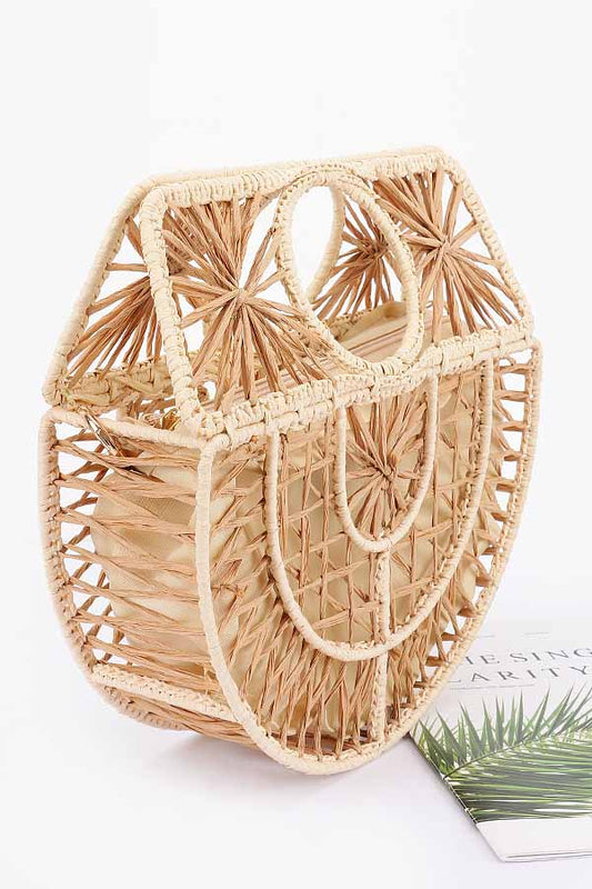 Waterloo Titi Handmade Faux Straw Handle Bag