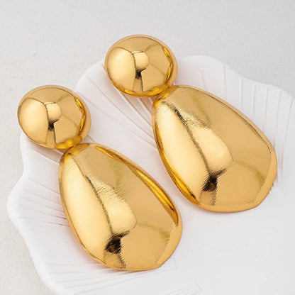 Geometry Smooth Oval Shaped Hoop Earrings