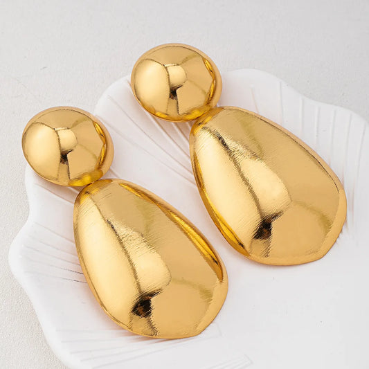 Geometry Smooth Oval Shaped Hoop Earrings