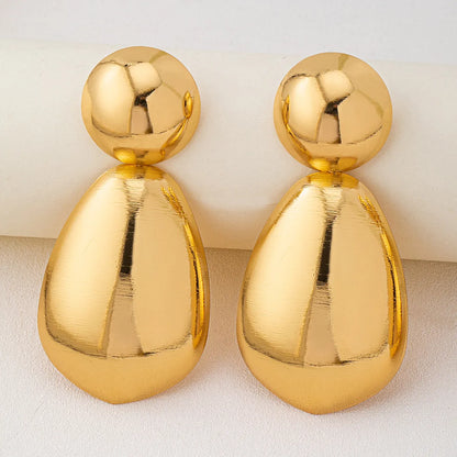 Geometry Smooth Oval Shaped Hoop Earrings