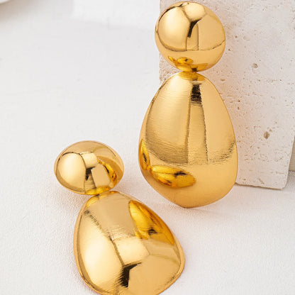Geometry Smooth Oval Shaped Hoop Earrings