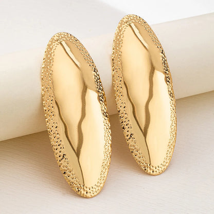 Fashion Heavy Metal Oval Geometry Earrings
