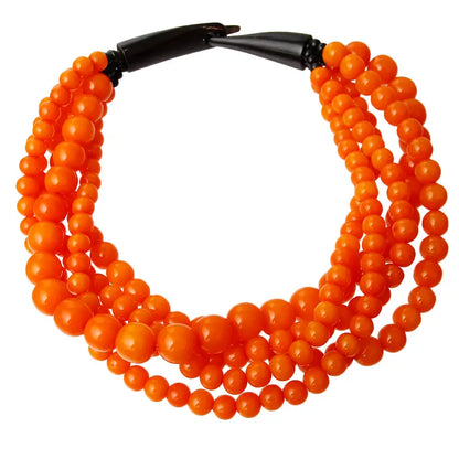 Yankady Layered Ball Beaded Hook Closure Necklace.