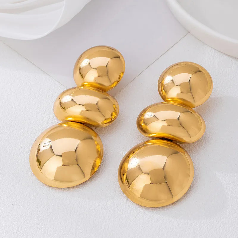 Queen Tina Exaggerated Round Drop Earrings