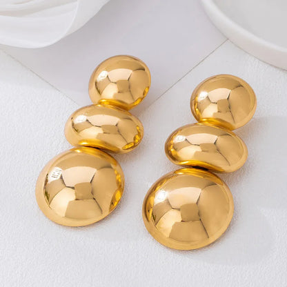 Queen Tina Exaggerated Round Drop Earrings