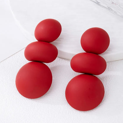 Queen Tina Exaggerated Round Drop Earrings