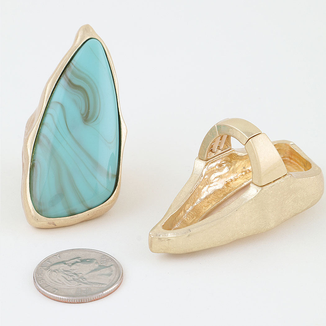 Matte Marble Stone Statement Ring