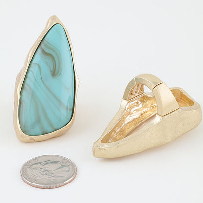 Matte Marble Stone Statement Ring