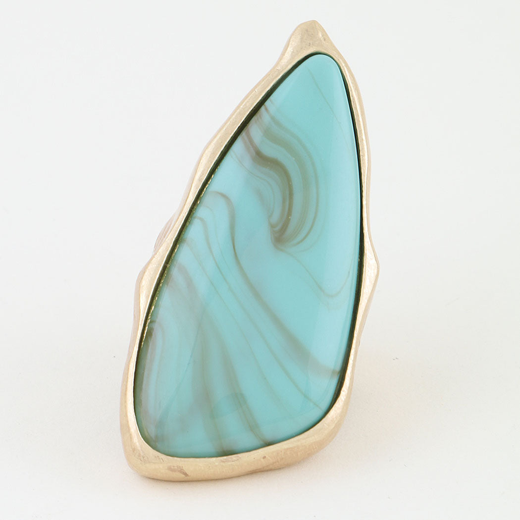 Matte Marble Stone Statement Ring