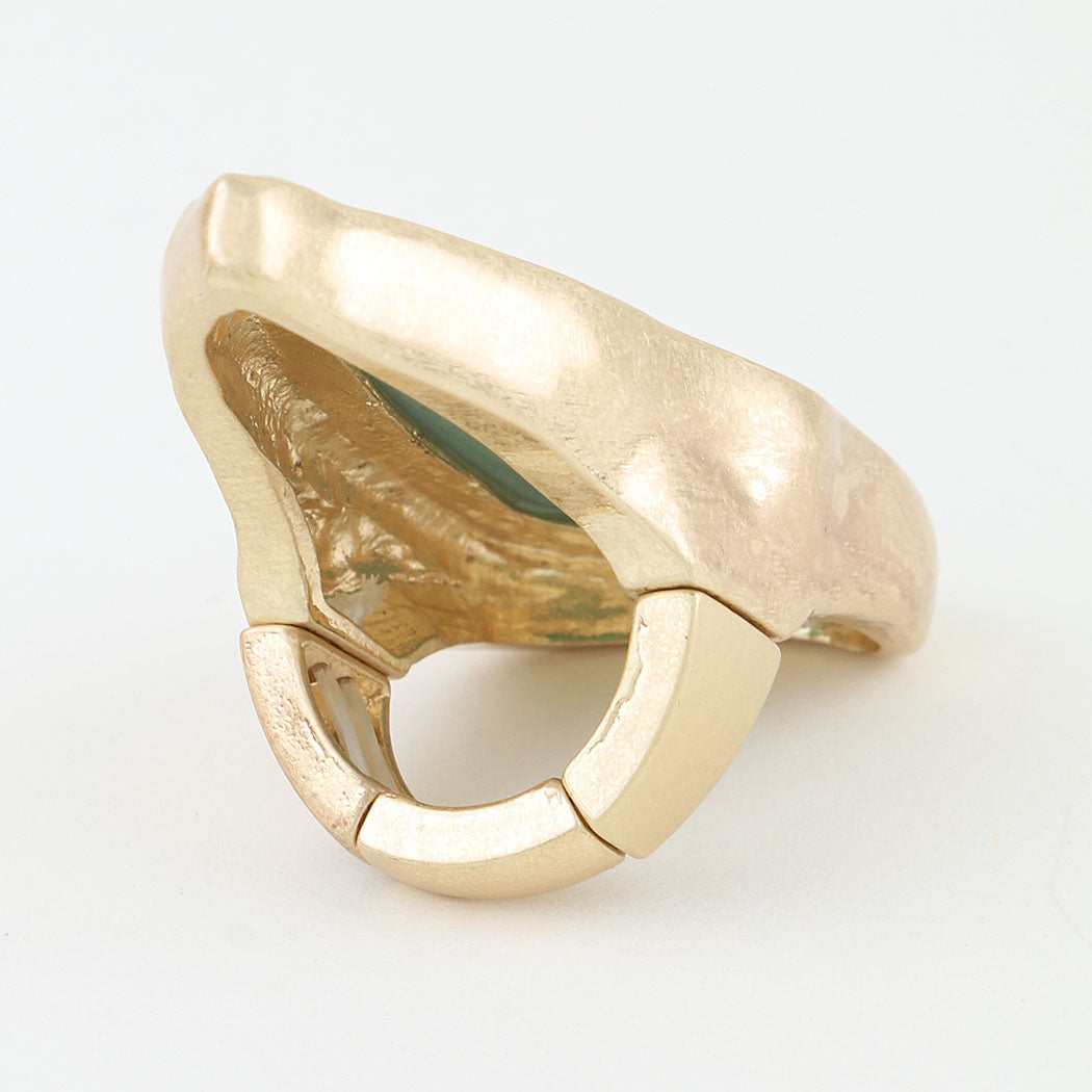 Matte Marble Stone Statement Ring