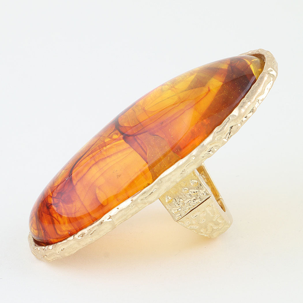 Watercolor Ripple Stone Statement Ring