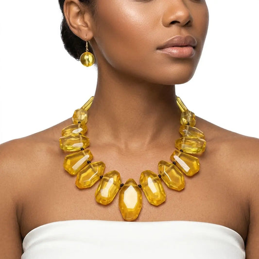 Queen Priscilla Toggle Chunky Red Bead Cord Tribal Necklace Set