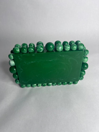 Women Beaded Acrylic Box Clutch Evening Bag