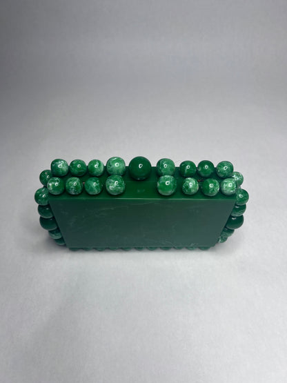 Women Beaded Acrylic Box Clutch Evening Bag