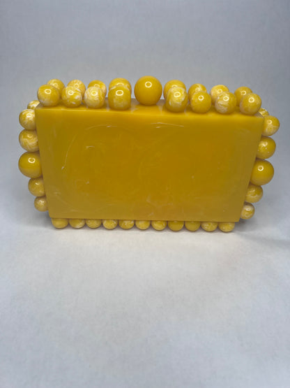 Women Beaded Acrylic Box Clutch Evening Bag