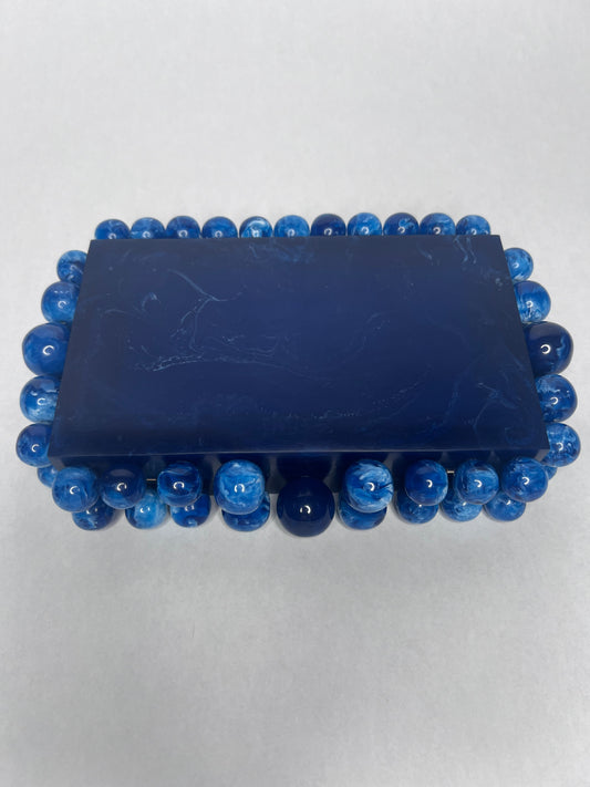 Women Beaded Acrylic Box Clutch Evening Bag