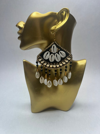 Gbinti Princess Embroidered Cowrie Earrings