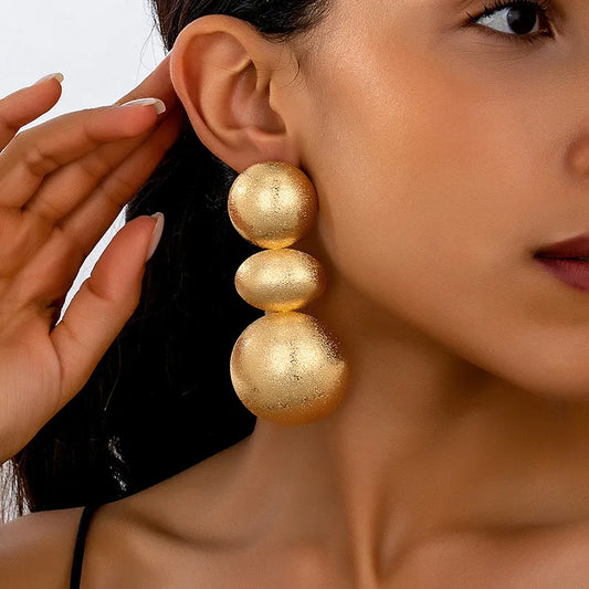 Retro Gold Flowers Stud Earrings