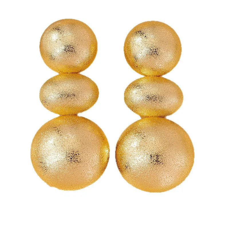 Retro Gold Flowers Stud Earrings
