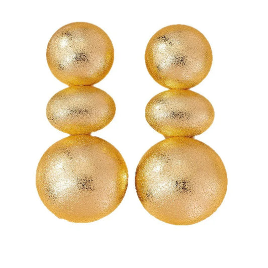 Retro Gold Flowers Stud Earrings