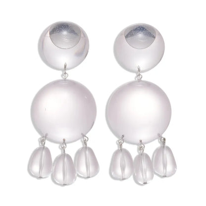 Miss. Wellington Round Water Drop Resin Transparent Geometric Earrings