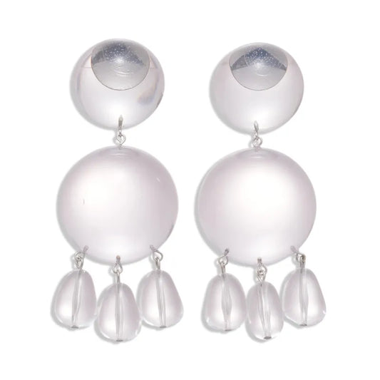 Miss. Wellington Round Water Drop Resin Transparent Geometric Earrings