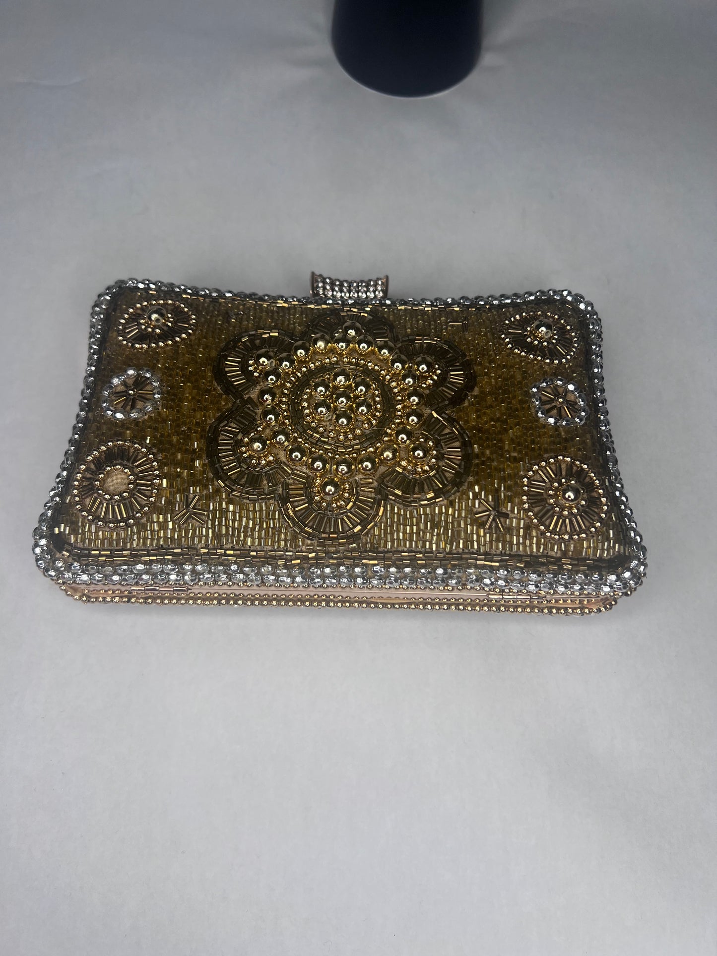 Queen Haja Jalloh Golden Embroidery Beaded Clutch